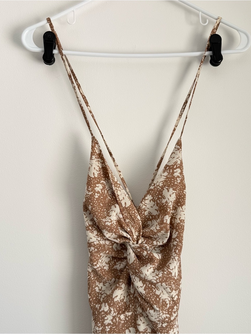 Lulus Picturesque Moments Brown Floral Print Strappy Maxi Dress Size Medium - Picture 6 of 8